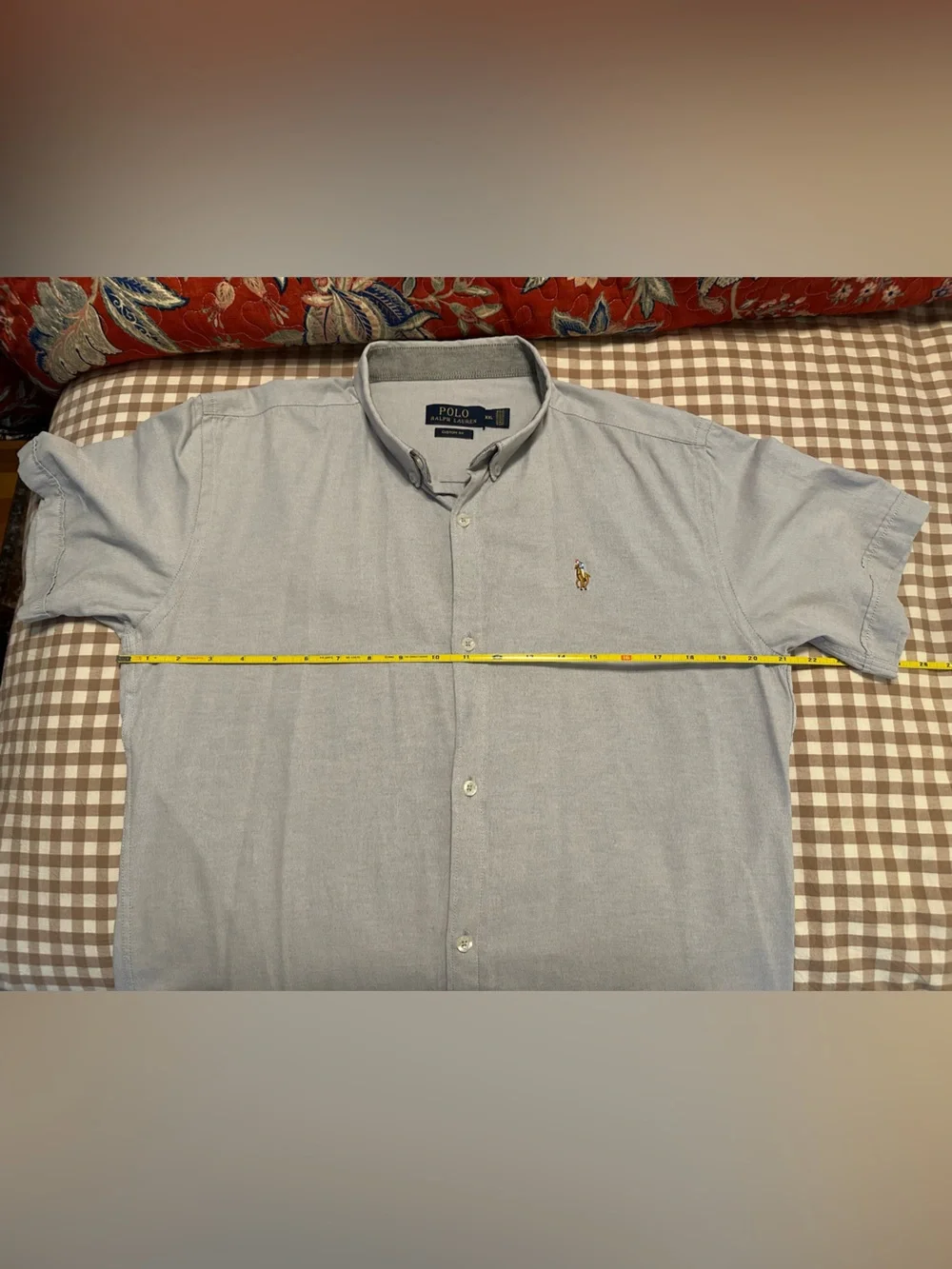 Boys Ralph Lauren XXL Light Blue Short-Sleeve Button-Down Oxford Shirt